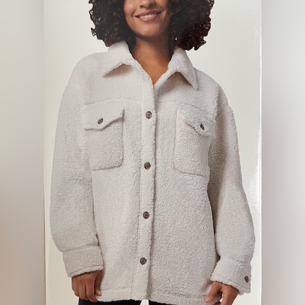 $15 SALE Shacket NWT Cream Off-White Fuzzy Jacket XL/XXL Outdoor by 32 Degrees - Picture 10 of 10